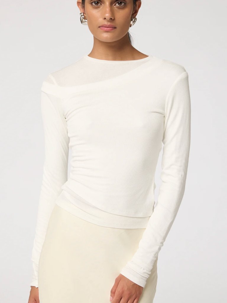 Line By K Smythson Top (White Layered Longsleeve)